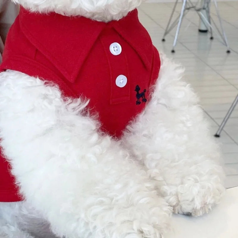 Polo Shirt for Small Medium Dogs Cute Solid Puppy Pullover