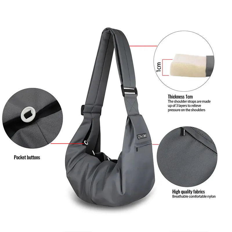 Petskd Pet Dog Sling Carrier Bag Outdoor Portable Nylon Messenger Bag for Puppy Kitten