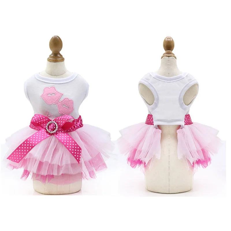 Sweet Dog Princess Dress for Small Dogs Lace Tutu Skirt