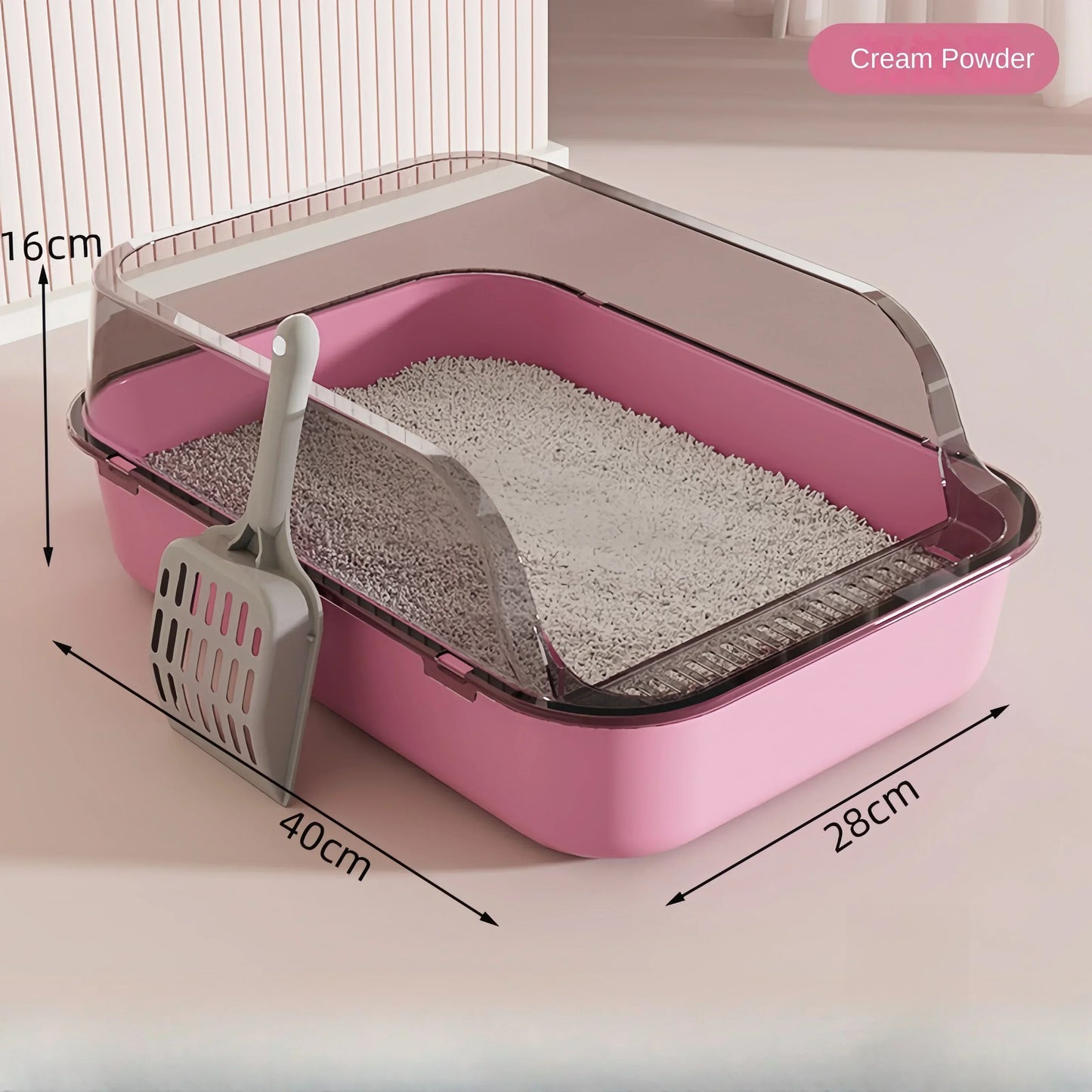Cat Litter Box Kitty Sandbox Semi-enclosed