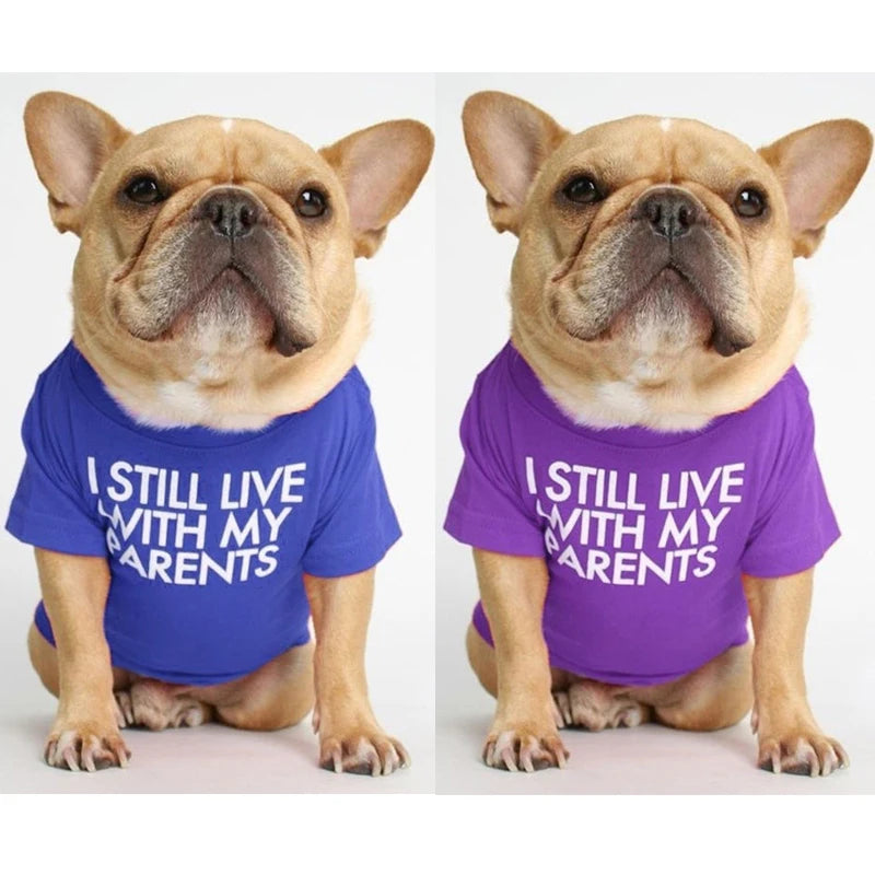 Letter Printed Dog T Shirts for Small Medium Dogs Cotton Breathable Pet Apparel