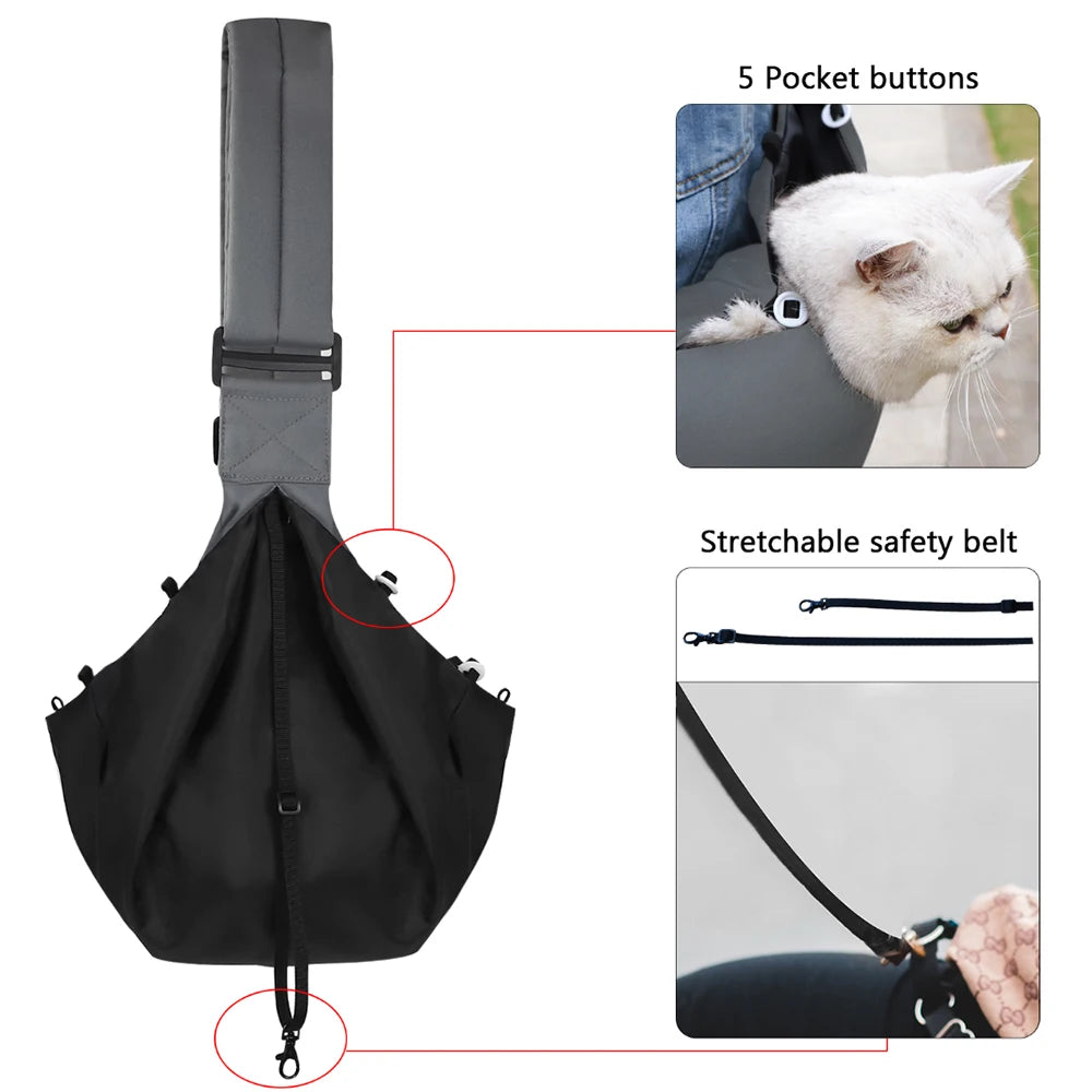 Petskd Pet Dog Sling Carrier Bag Outdoor Portable Nylon Messenger Bag for Puppy Kitten