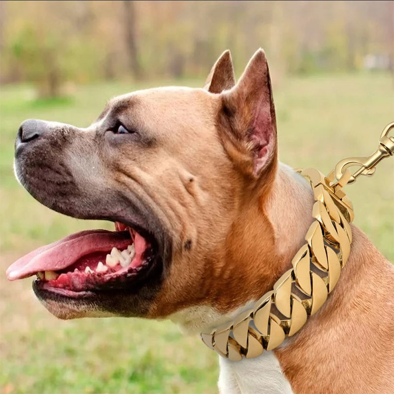 32MM Wide Strong Metal Dog Chain Collars For Large Dogs