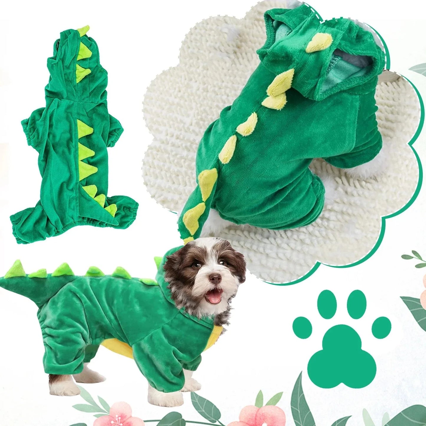 Elastic Dinosaur Transformation Costume Halloween Dog Costume