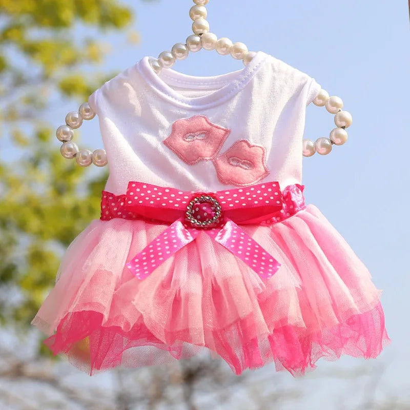 Sweet Dog Princess Dress for Small Dogs Lace Tutu Skirt