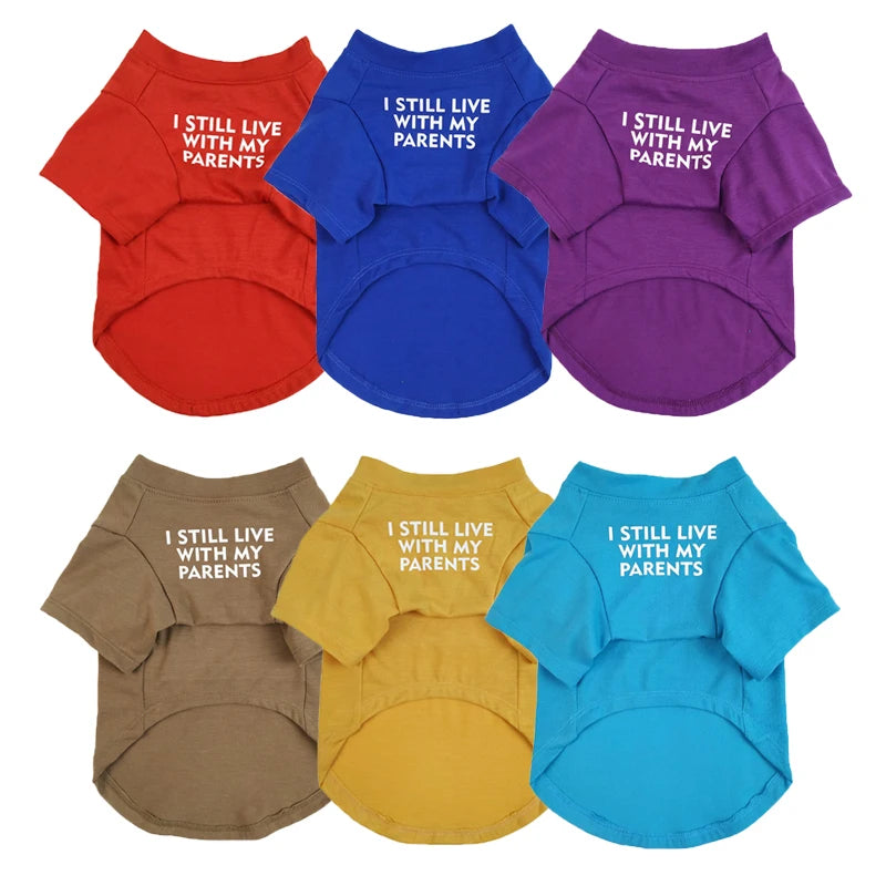 Letter Printed Dog T Shirts for Small Medium Dogs Cotton Breathable Pet Apparel