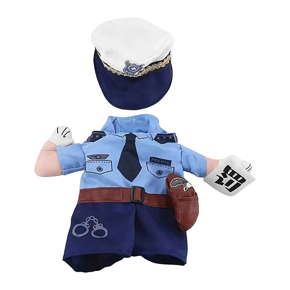Cat Uniform Policeman Costume Outfits With Hat For Pets