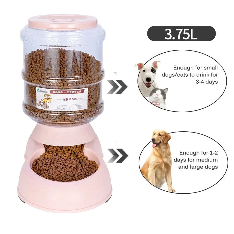 Automatic Dog Feeder,  Gravity Water Dispenser Pet Bow
