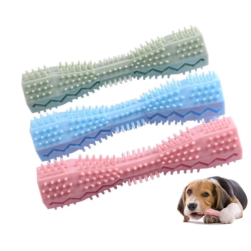Dog Toothbrush Durable Dog Chew Toy Soft Rubber Molar Stick