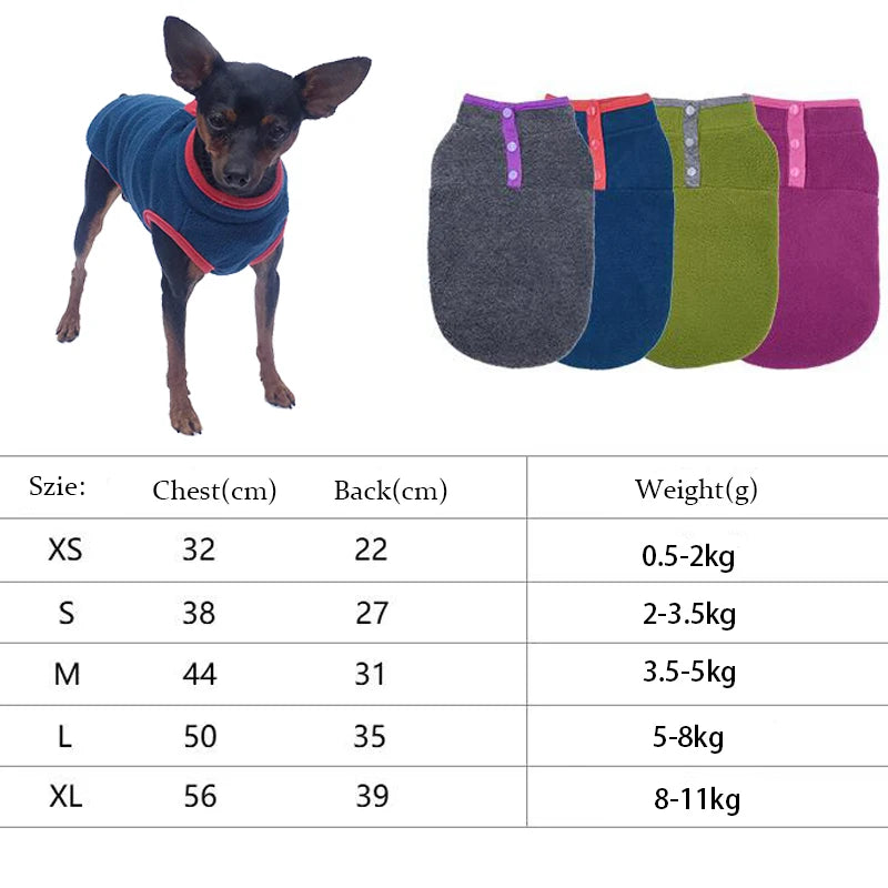 Winter Dog Clothes Soft Fleece Warm Vest for Small Dogs