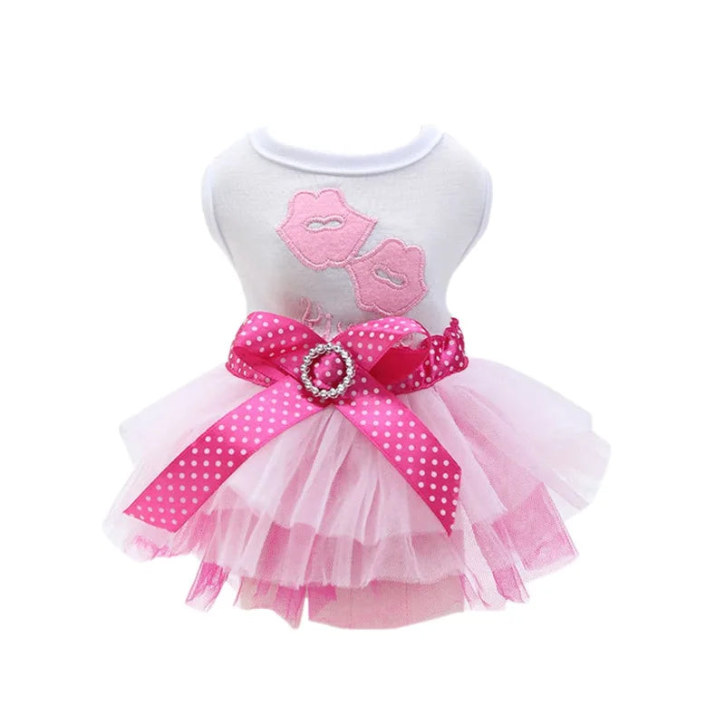 Sweet Dog Princess Dress for Small Dogs Lace Tutu Skirt