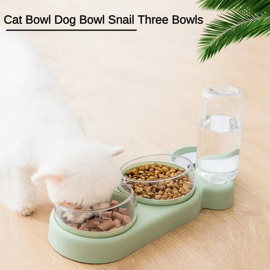 3 in 1 pet cat bowl automatic feeder and water dispenser