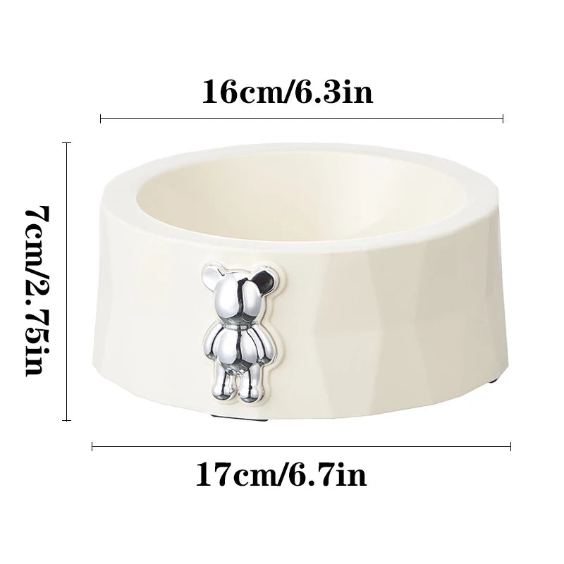 Pet Stainless Steel Bowl Diamond Bear