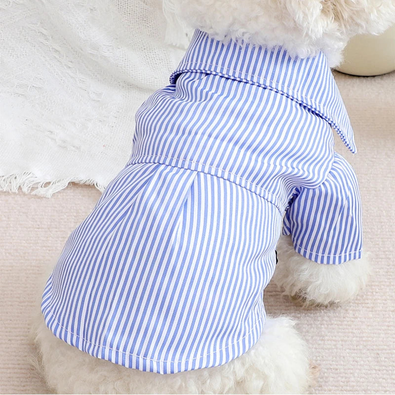 Pet Dog Clothes Bowknot Striped Shirts