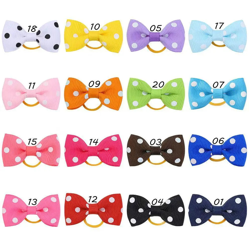 6 Style 5/10/20pcs Colorful Bow Pet Hair Bows