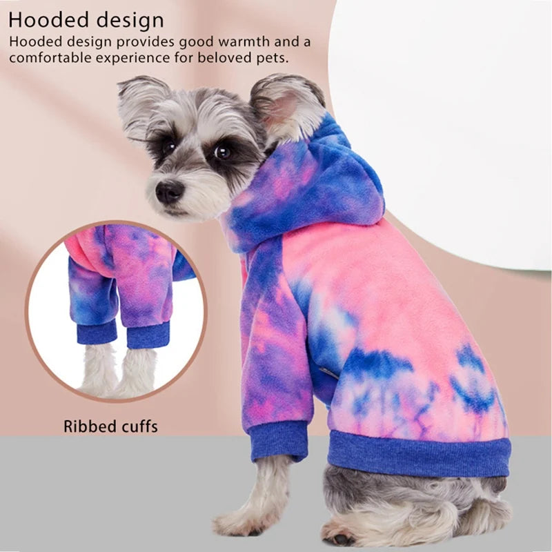 Tie Dye Dog Clothes Hoodie Pet Winter Coat Dog Sweaters