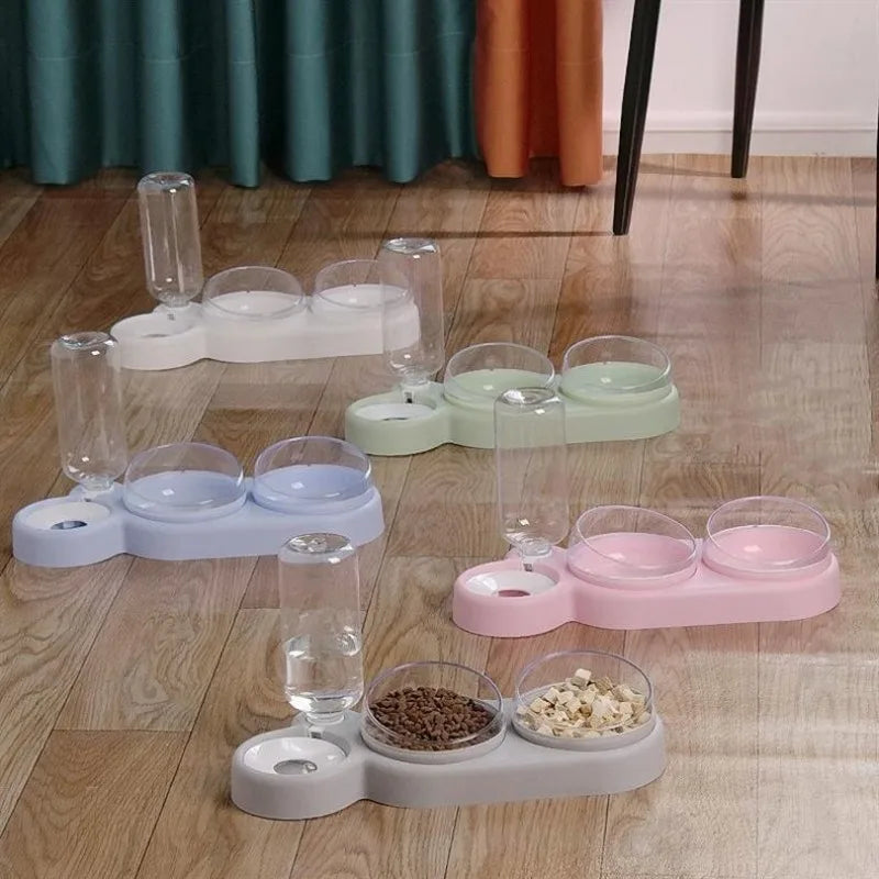 3 in 1 pet cat bowl automatic feeder and water dispenser