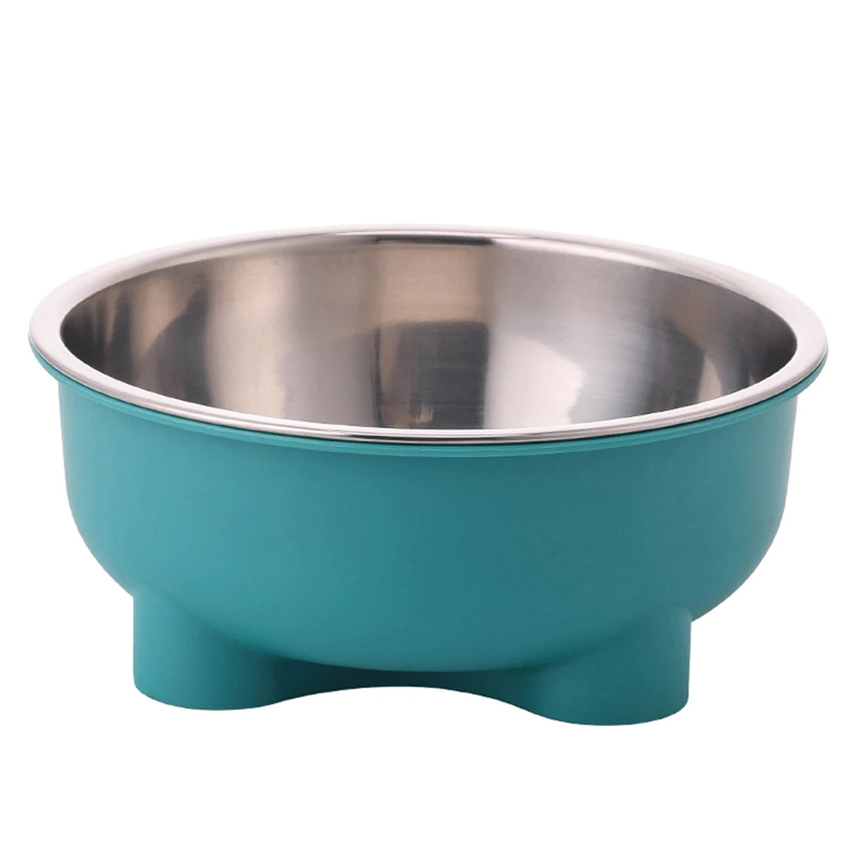 A stainless steel pet dog bowl is anti slip