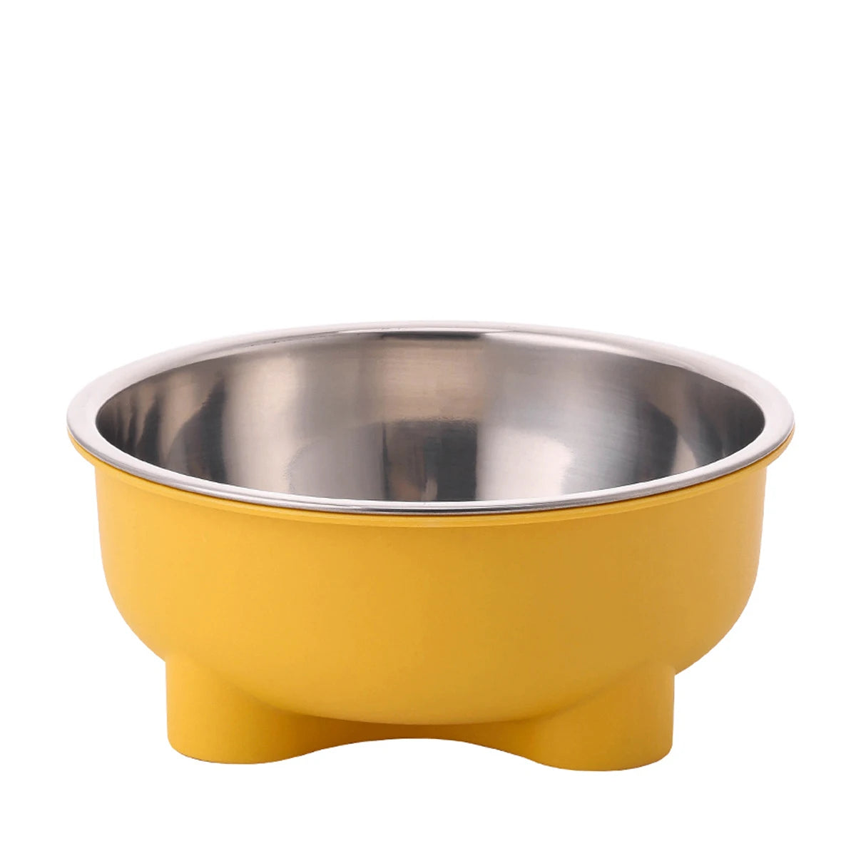 A stainless steel pet dog bowl is anti slip