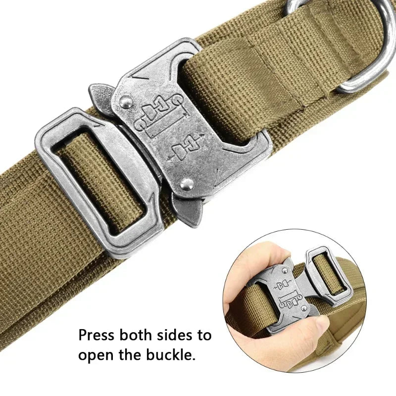 Nylon Tactical Dog Collar with Handle,