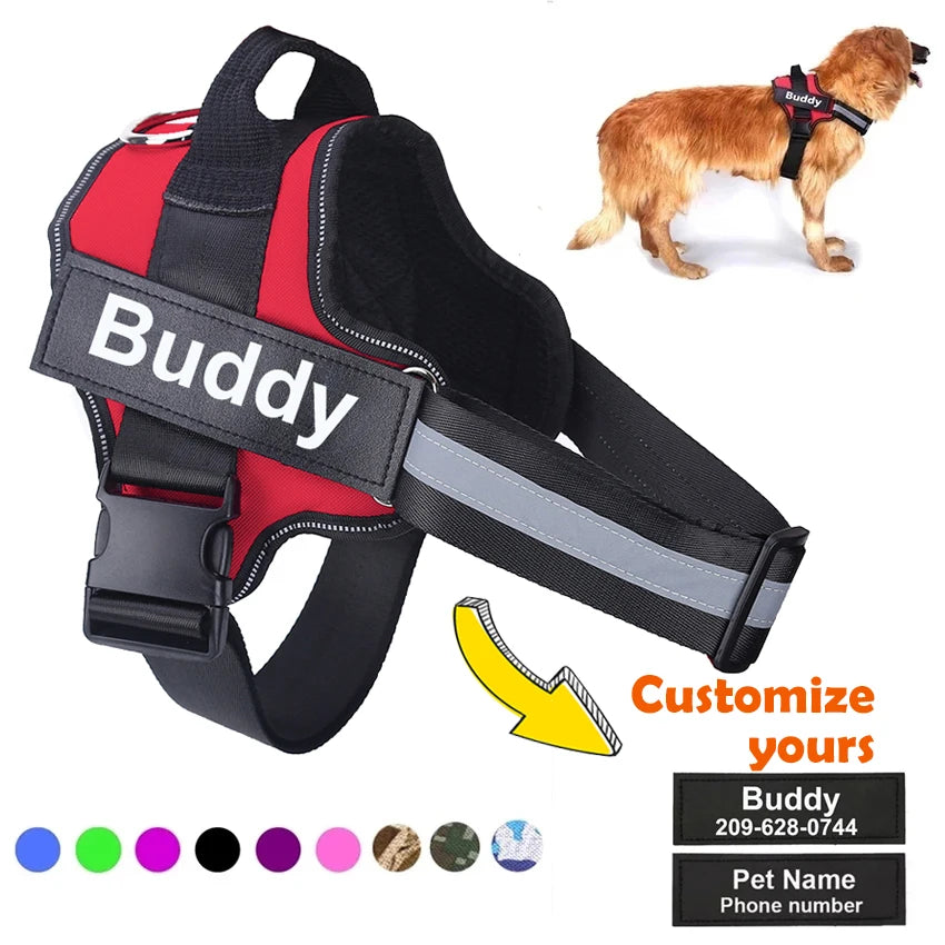 Personalized Reflective Breathable Pet Harness Vest For Small - Large Dogs