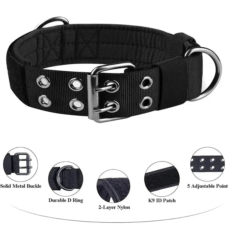 1pc Adjustable And Durable Nylon Tactical Pet Dog Collar