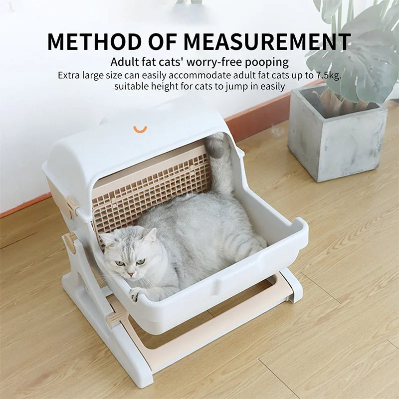 Cat Litter Box, Extra Large Semi-Automatic