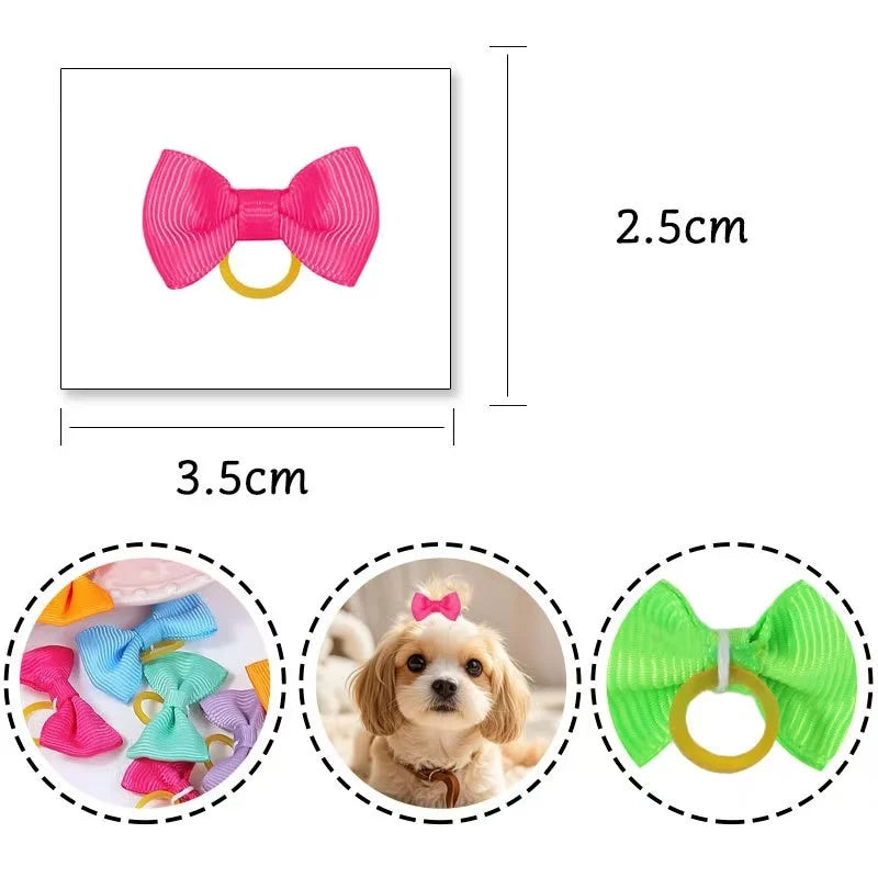 6 Style 5/10/20pcs Colorful Bow Pet Hair Bows