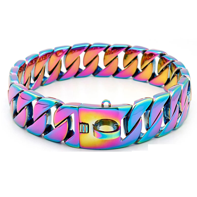 32MM Wide Strong Metal Dog Chain Collars For Large Dogs