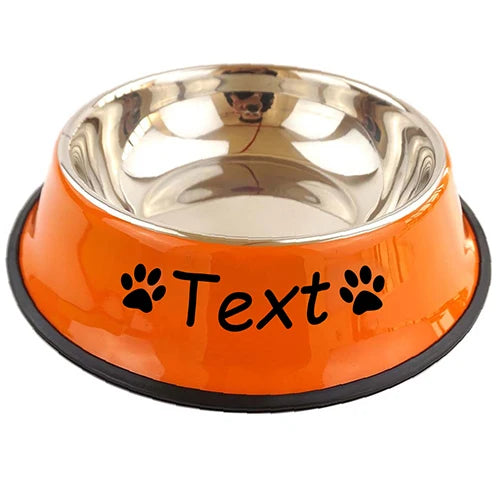 Custom Name Dog Cat Stainless Steel Bowl