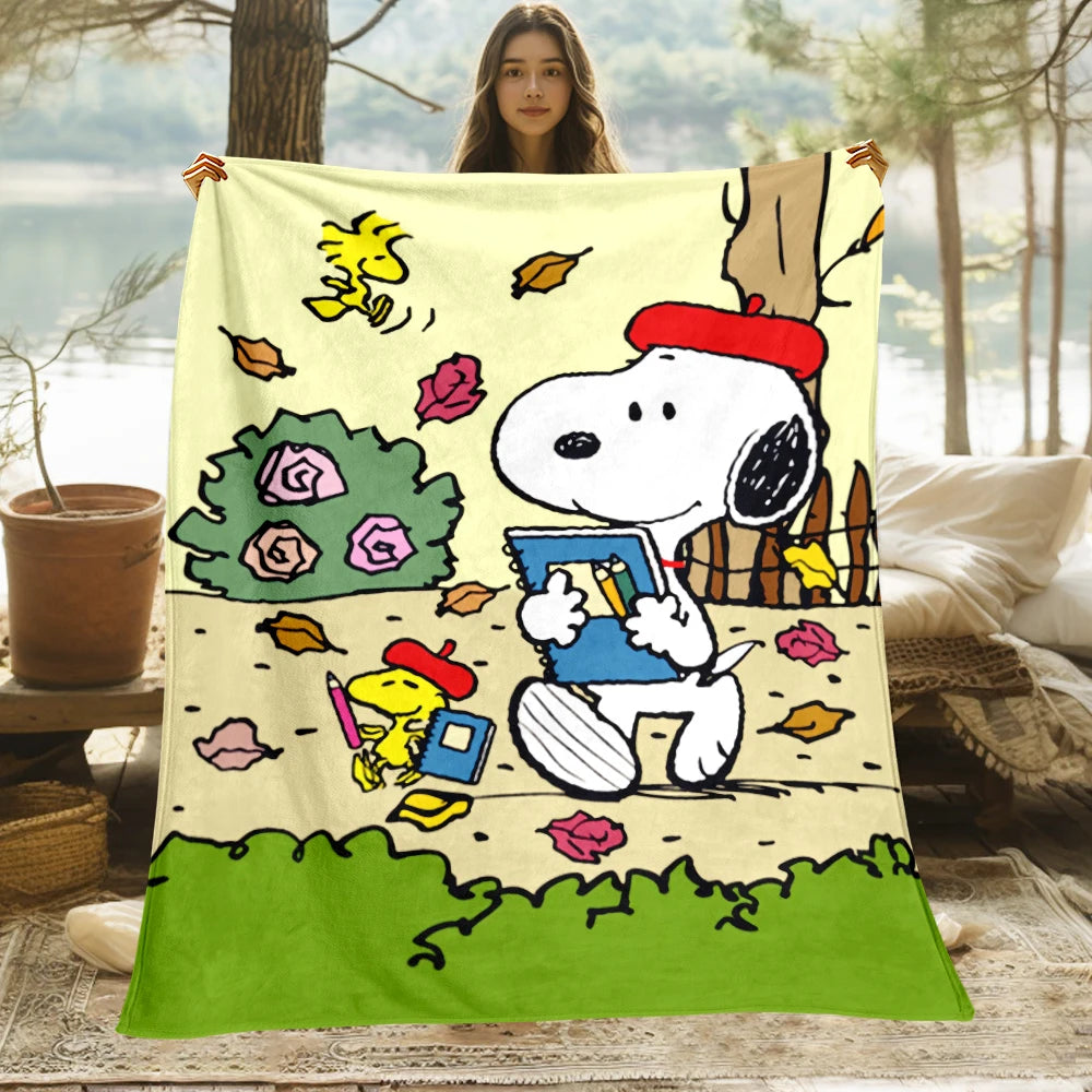 Snoopy,Cute Cartoon HD Art Print Blanket.