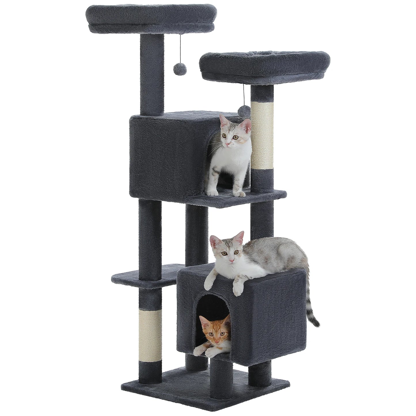 Flower Cat Tree for Indoor Cats with 2 Cozy Condos