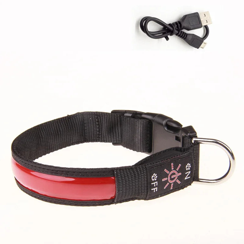 LED Glowing Dog Collar Adjustable Flashing