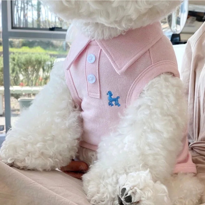 Polo Shirt for Small Medium Dogs Cute Solid Puppy Pullover