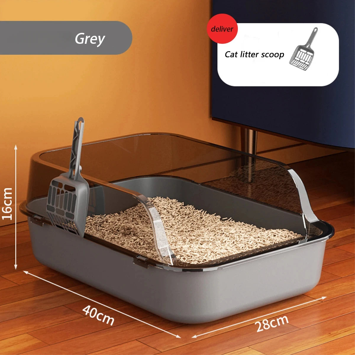 Cat Litter Box Semi-enclosed