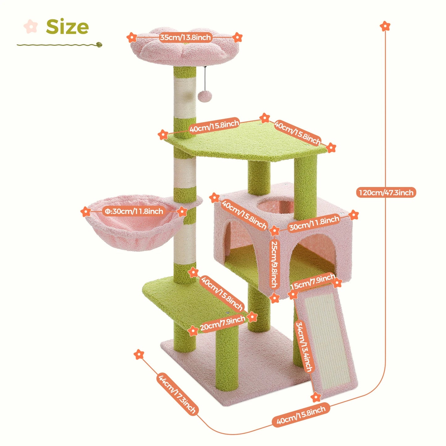 Flower Cat Tree Multi-Level Cat Tower