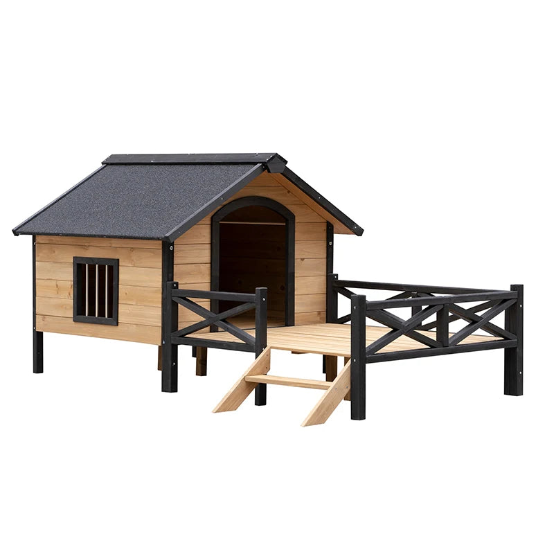 Outdoor Wooden Cabin House Style  Dog Kennel