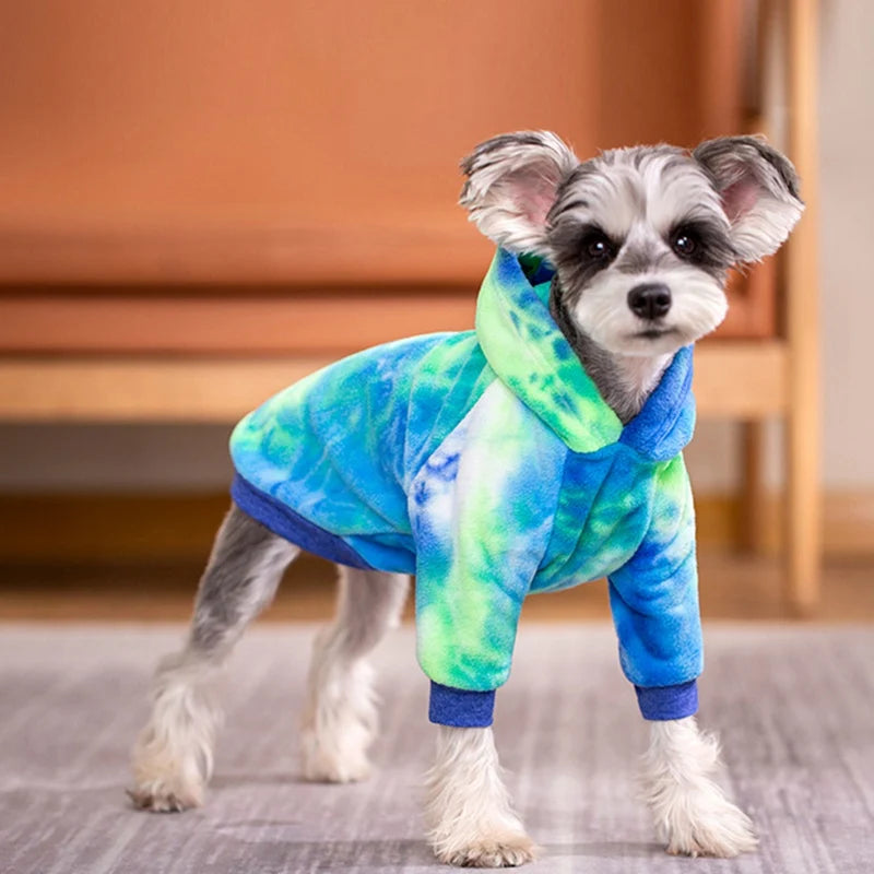 Tie Dye Dog Clothes Hoodie Pet Winter Coat Dog Sweaters