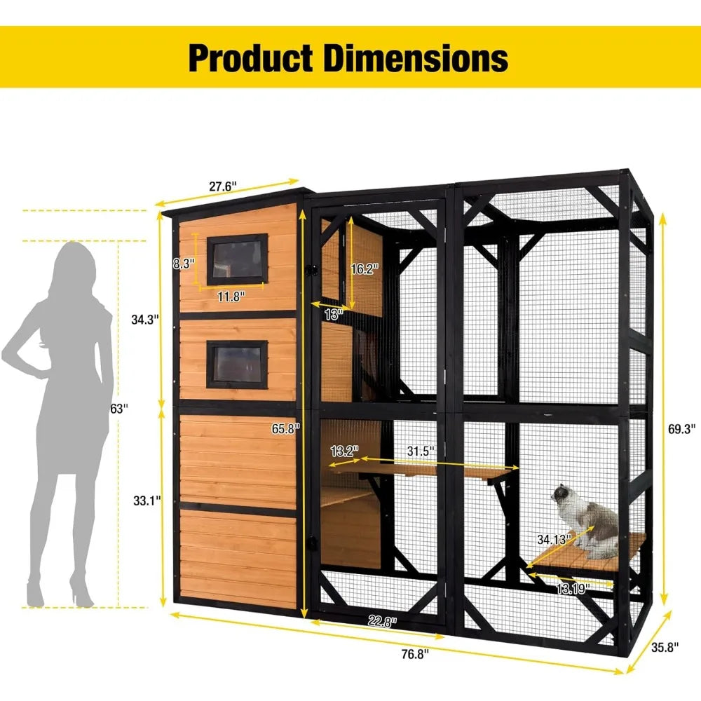 Large Cat 4 Tiers Cat Enclosures House