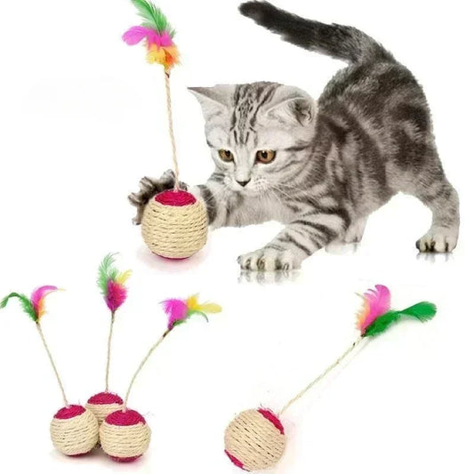 1Pc Cat Toy Sisal Scratching Ball Training Interactive Toy