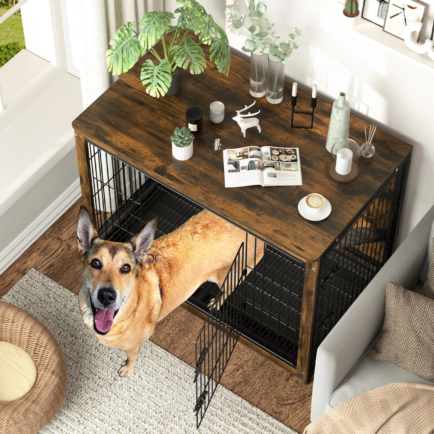 S M L 3 Sizes Dog Crate End Table Furniture