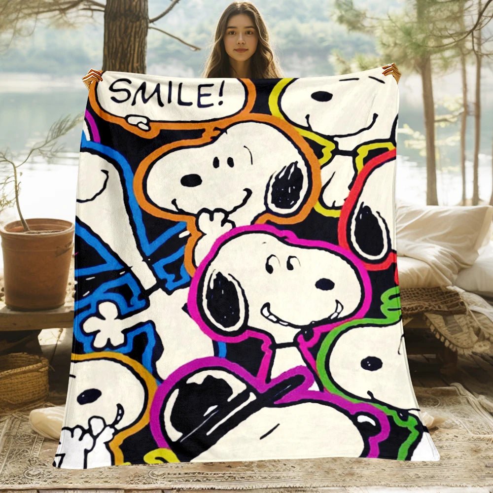 Snoopy,Cute Cartoon HD Art Print Blanket.