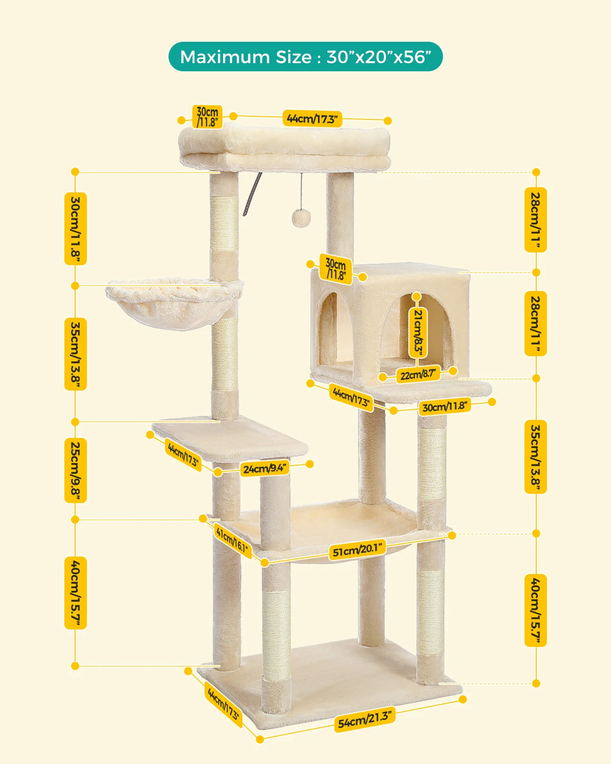 Cat Tree Tower House Condo Scratching for Kitten