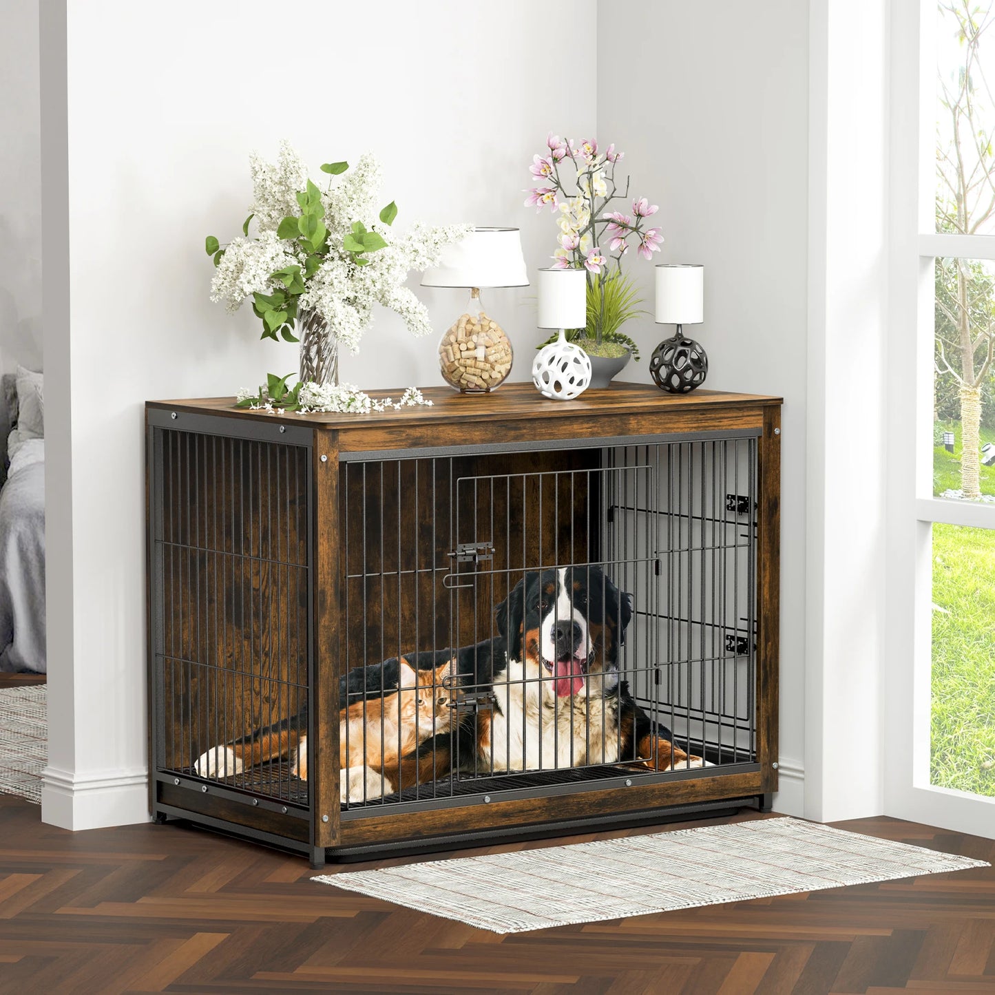 S M L 3 Sizes Dog Crate End Table Furniture