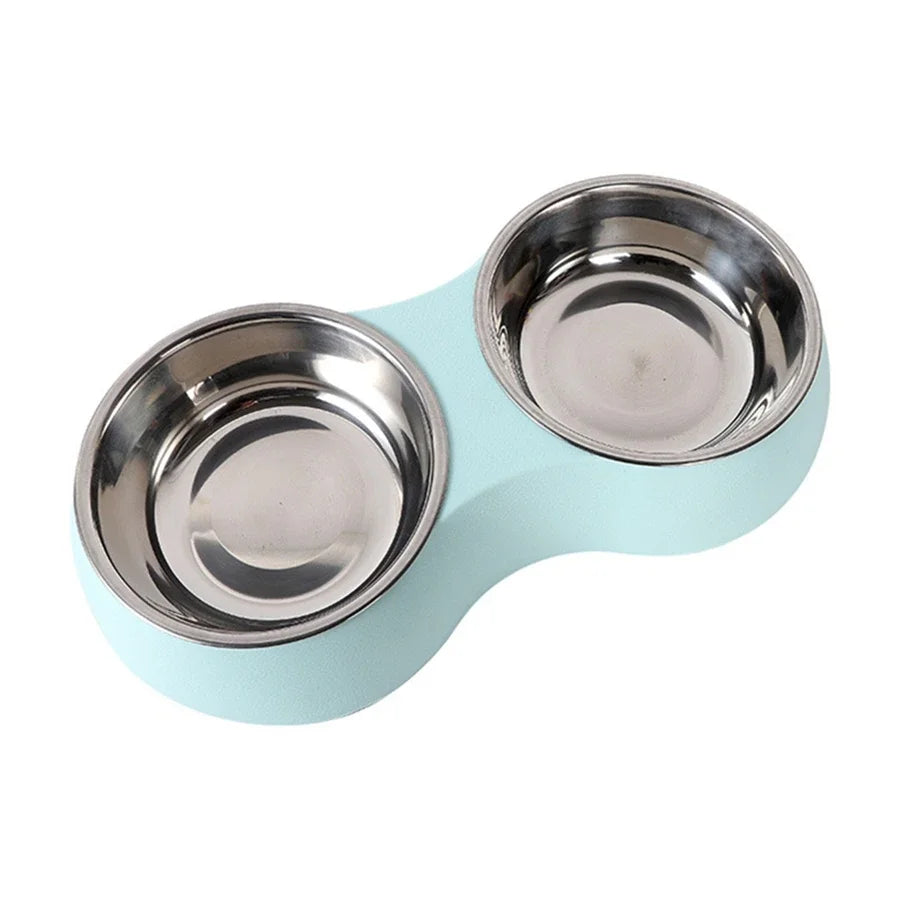 Double Pet Food Bowl Stainless steel