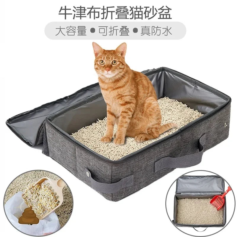 Foldable Cat Travel Litter Box