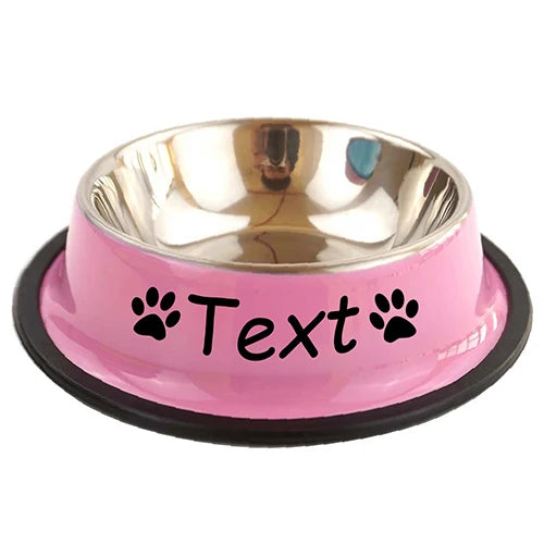 Custom Name Dog Cat Stainless Steel Bowl