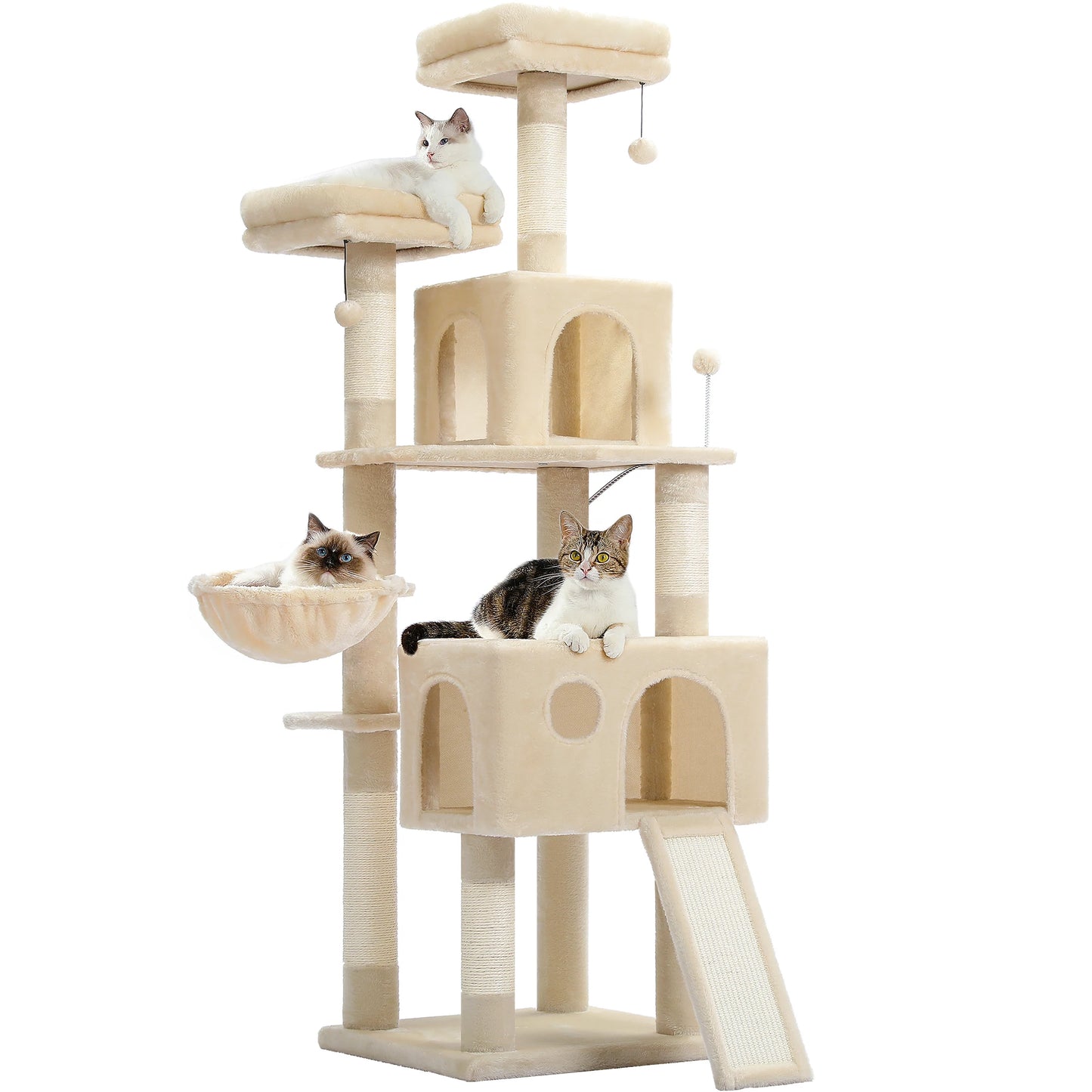 Cat Tree Luxury Cat Towers with Double Condos and Hammock