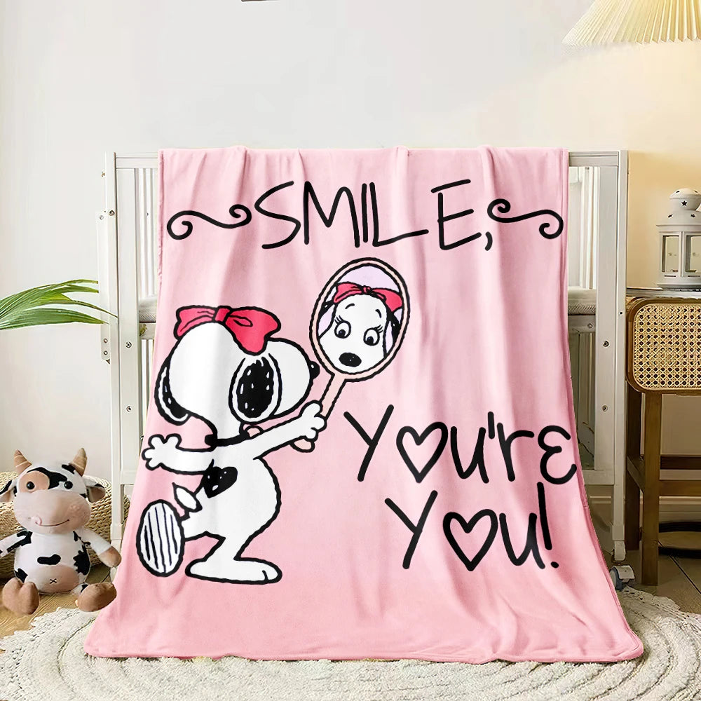 Snoopy,Cute Cartoon HD Art Print Blanket.