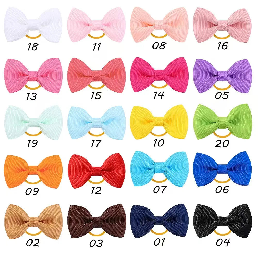 6 Style 5/10/20pcs Colorful Bow Pet Hair Bows